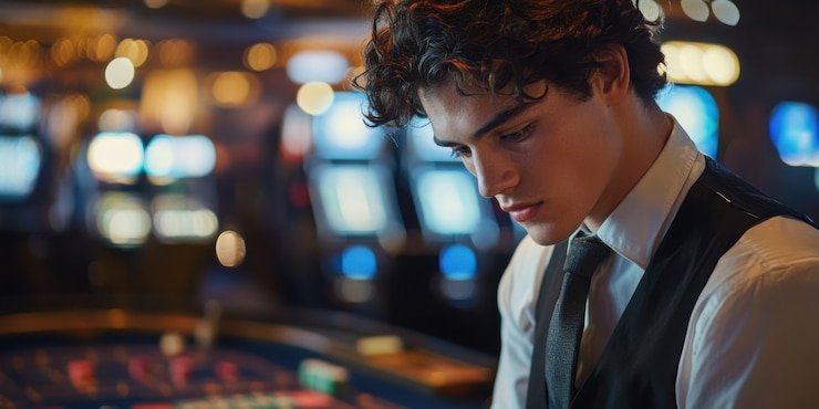 Tampilan meja Blackjack live di platform macau togel dengan dealer profesional dan kartu fisik